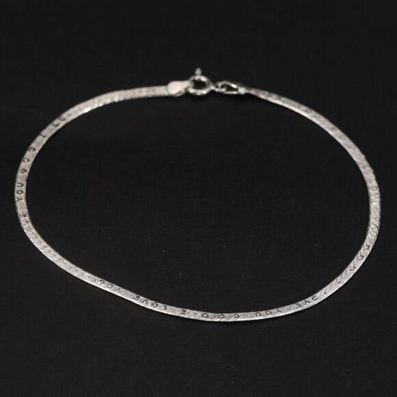 I LOVE YOU Bracelet Sterling Silver ARGENTO ITALY Diamond Cut wi Engagement Ring - Picture 3 of 7